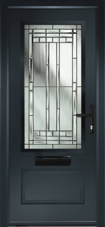 Blue elegance collection door with new orleans glass