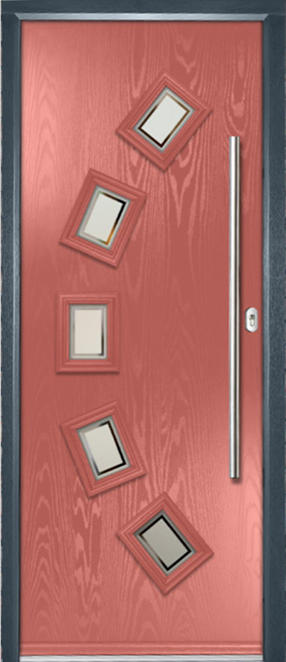 Coral galaxy collection front door with victorian border glass