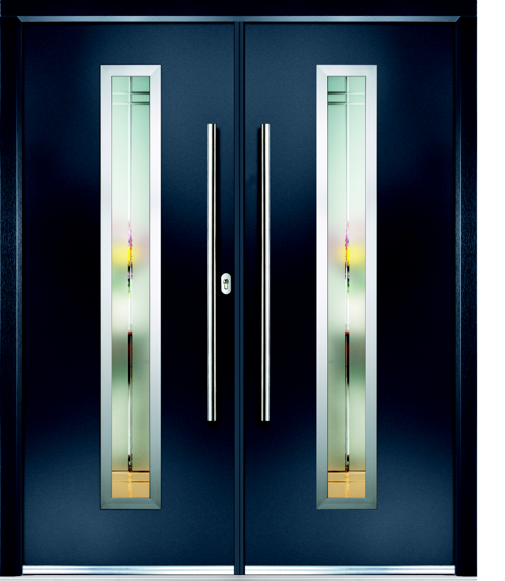 Black double door