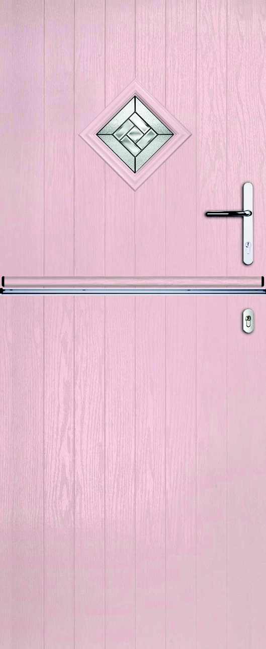 Square diamond stable door in the colour Cotton Candy with New Orleans Glass