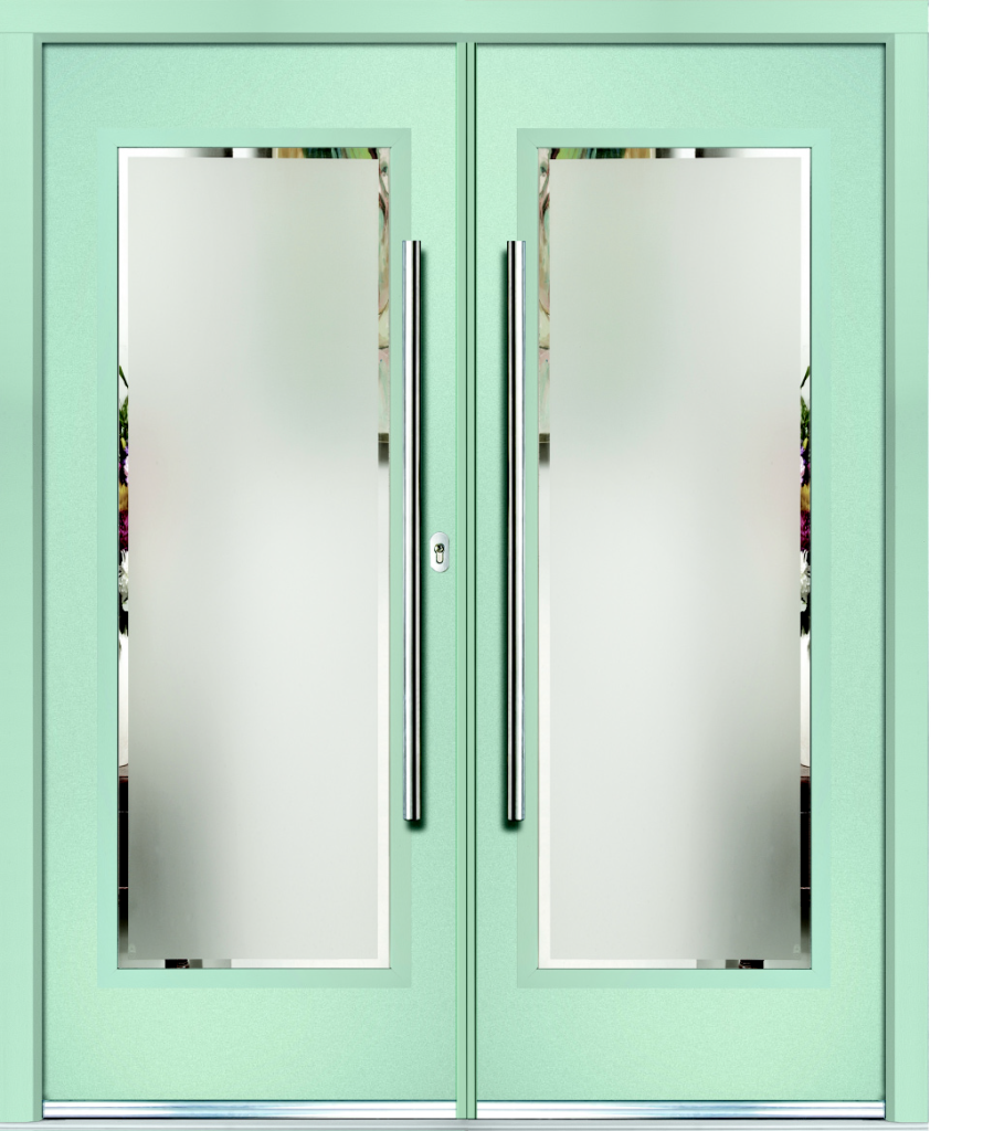 Green double doors