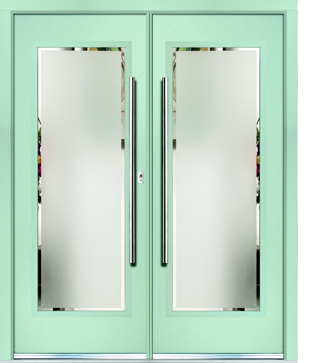 Green double doors