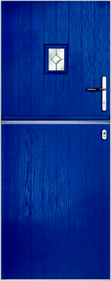 Sqaure door in the colour Distant Blue with Simplicity Zinc Glass