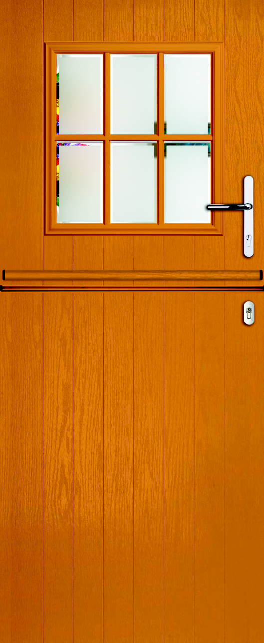 Half Glazed Marine stable door in the colour Sunshine with Kensington Glass