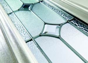Close up of the glass on a composite door