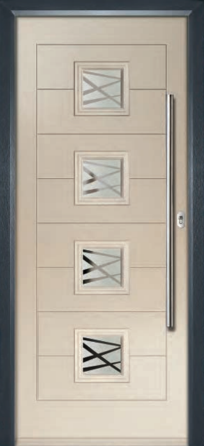 A Apollo door in the colour London Clay with Richmond Glass