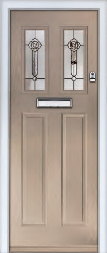 A Gemstone door in the colour Clay with Flower Glass