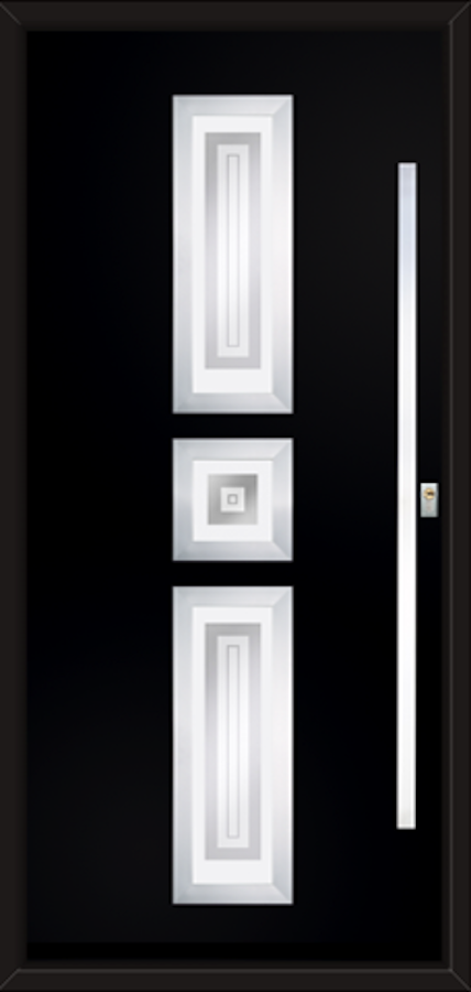 An Carbon 3C door in the colour Noir with Greenwich Glass