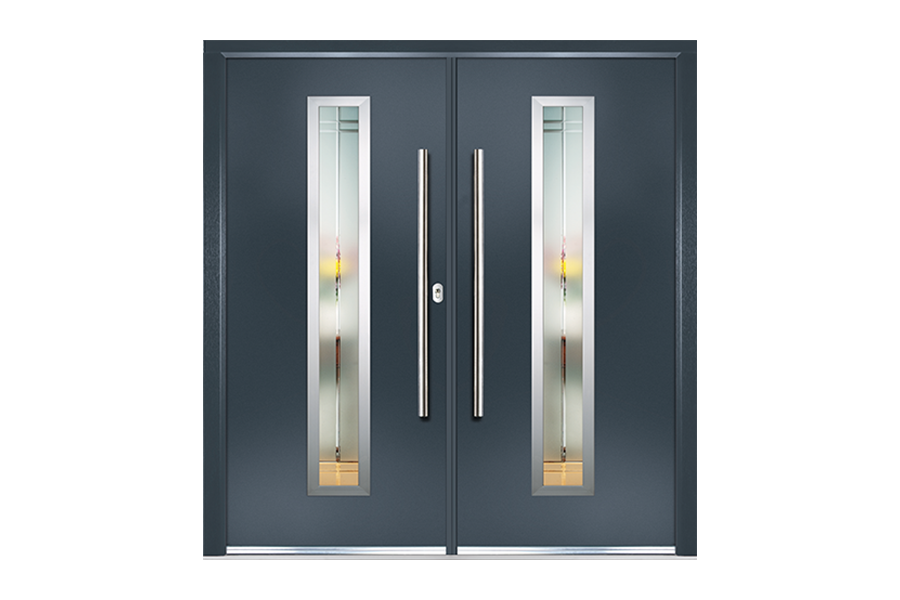 A Double Titanium C in the colour Anthracite Grey with Linear Glass