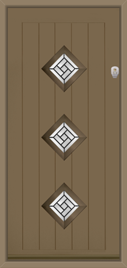 An Eternal Diamond 3 door in the colour Pyrite with New Orleans glass