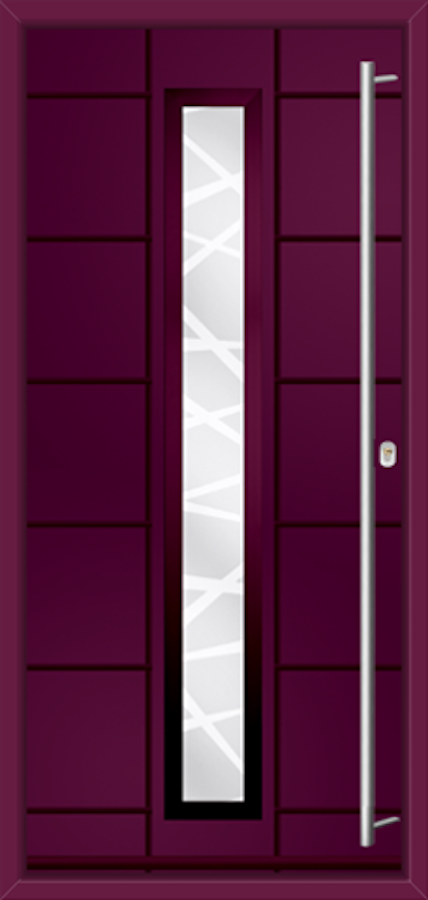 A Linear 521 door in the colour Very Berry with Richmond glass