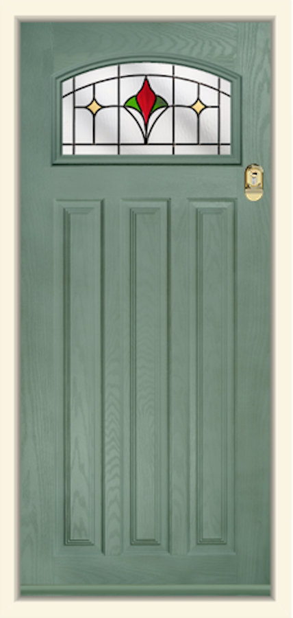 A Pearl 1 Arch in the colour Chartwell Green with Beamont Glass