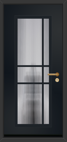 A Six Lite in the colour Urban Grey with Fluted Glass